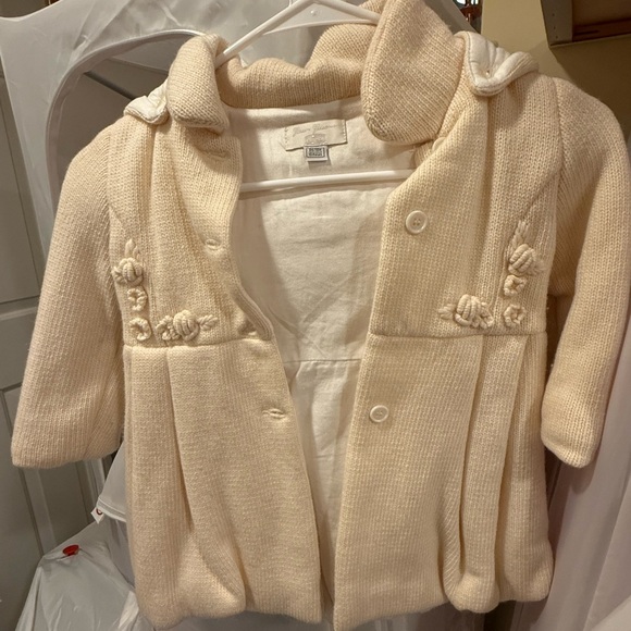 Chicco Gran Giorno Baby Girl Cream Knit Coat (18M) Made in Italy 🤍